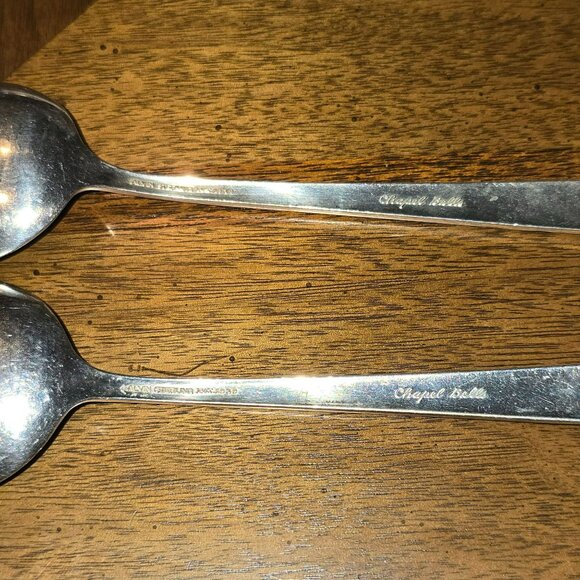 Sterling Silver Alvin Chapel Bells Soup Spoons Vintage Set Of 2 6.25" 69g HS110 - Picture 4 of 7